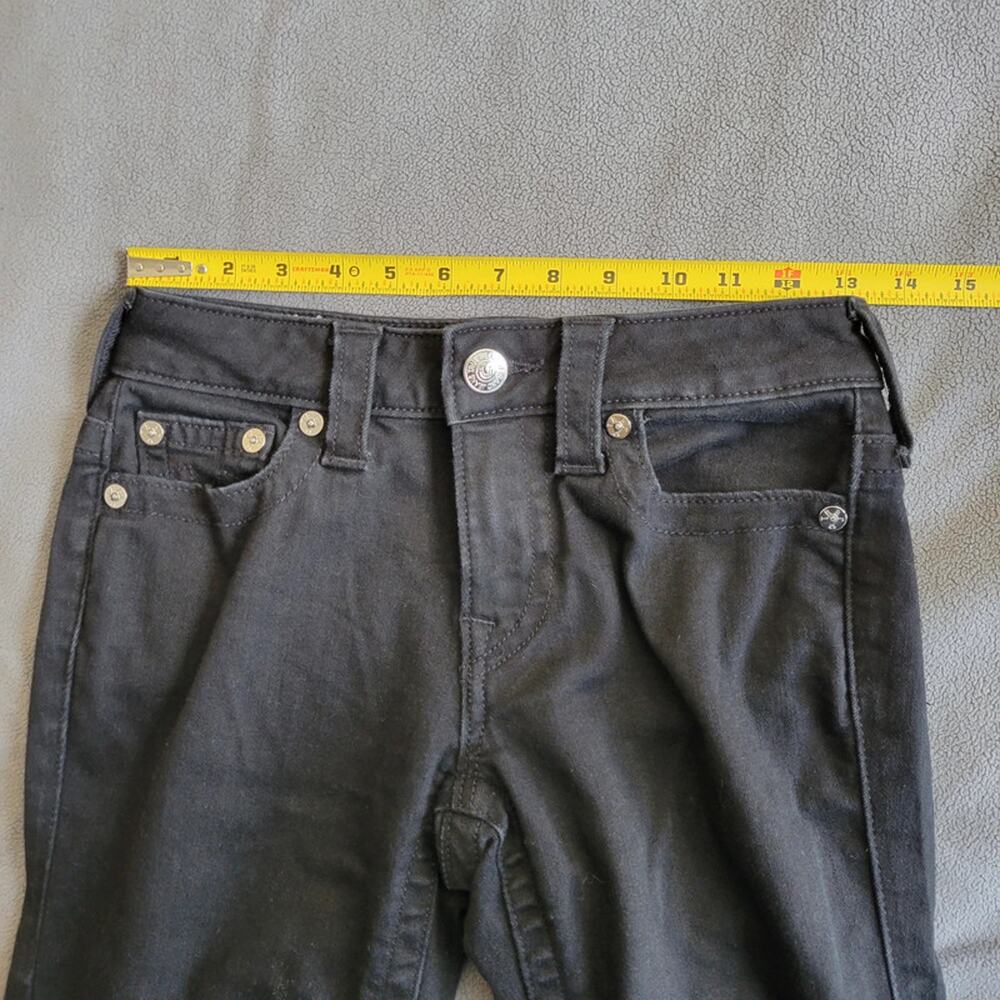 True Religion Billie Jeans Womens 25 Mid Rise Black Straight Leg Jeans - Picture 2 of 12